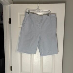 Women's Light Blue Seersucker Shorts